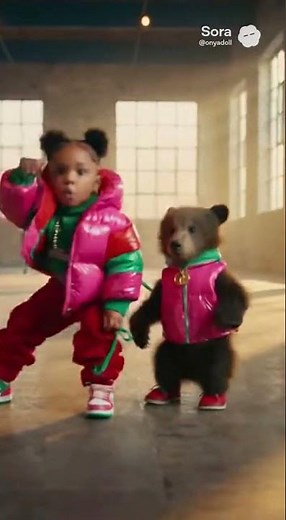 👶One year old..dancer...even the bear understood the assignment🐻