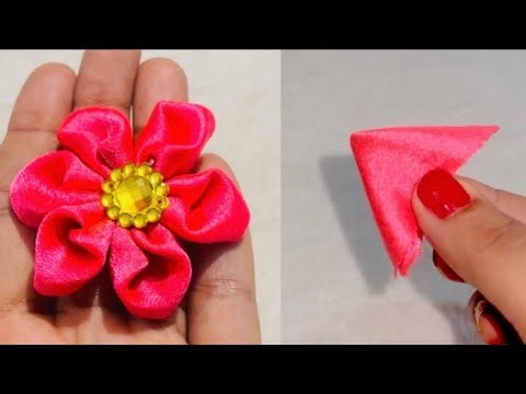 DIY: Cloth Flower Making | EasyTricks Fabric Flowers Making | How to Make Fabric Flower