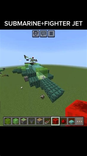SUBMARINE + FIGHTER JET IN MINECRAFT #minecraft #minecraftredstone #minecraftpe #minecraftpiston