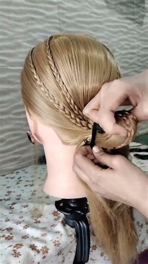 Braided beauty wrapped in a classy bun💜💞#braids #beauty #classic #bun #trending #viral #shortvideo