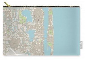 West Palm Beach Florida US City Street Map Zip Pouch by Frank Ramspott