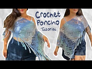 Summer Poncho Crochet Tutorial 🩵 In Depth Instructions