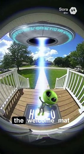 "Clumsy Alien Trip: Doorbell Cam Exposes Interstellar Visitor!"