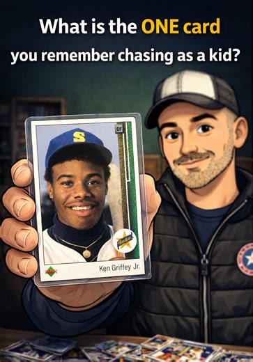 Calling all sports card collectors! What is the one sports card as a child that you would consider the car that defined your childhood as a collector? For me it was a 1989 upper deck Ken Griffey Junior rookie card. Not only was upper deck next level and something in the sports card universe that was never seen before from a standpoint of quality and how it was made You also had that year ultra phenol prospect. Ken Griffey Junior, not even 20 years old yet everyone chasing and hoping to pull that