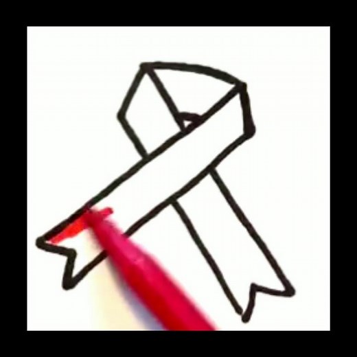 How to draw a ribbon easy step by step