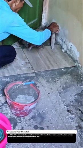 Professional Floor Tile Installation Tutorial | Leveling, Mortar Mixing & Perfect Tile Alignment.