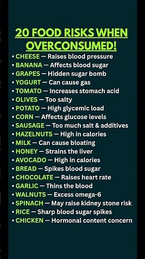 20 Food Risks When Overconsumed — Even Healthy Foods Can Hurt You in Excess