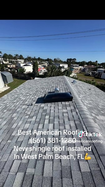 New shingle roof installed by yours truly Best American Roofing. Here in West Palm Beach, FL Call the roofing experts today at (561)-381-1280 #roofing #bestamericanroofing #roofingcontractor #westpalmbeach #shingles #roofingrepairs #roofingtiktok #roofinglife #2025 #april2025 #easter #easterweekend