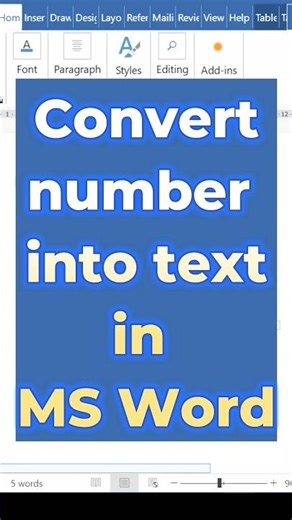Number into Words | Ms word hidden tricks #shorts #mswordtips #msword #numbers #text