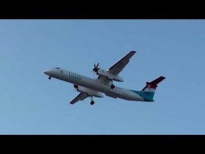Luxair Bombardier DHC-8-400 LX-LQA Final Approach at Berlin Tegel Airport