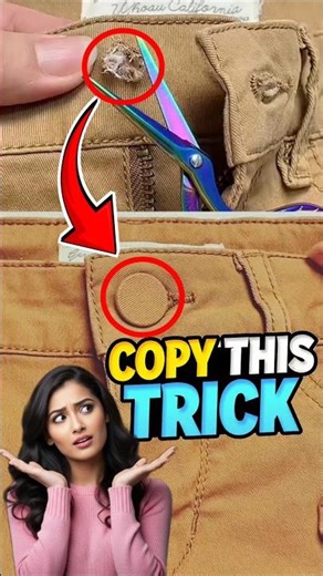 To Put button in jeans👖 Copy This Trick ☺️ #artandcraft #5minutecrafts #fashionstyle #fashiontrends