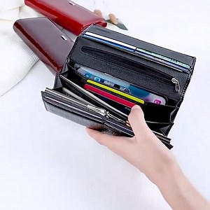 Watch genuine leather wallets for women black leather wallet women on Amazon Live