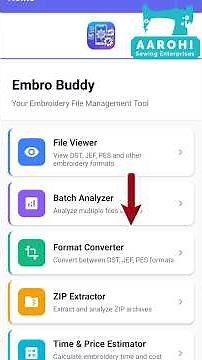 Convert Embroidery Files (JEF, DST) on Mobile | Embroidery Buddy App Tutorial - Format Converter