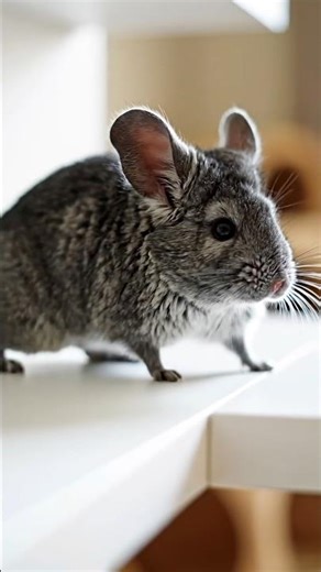 Chinchilla walks the ledge with such grace 🐭🤍