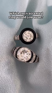 12K views · 158 reactions | Onyx halo or onyx side stone? #diamondring #ring #onyx #stone #diamond #antiquediamond #explorepage #reel | Estate Diamond Jewelry | Facebook