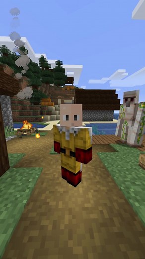 Explore Minecraft Adventures with Saitama Character
