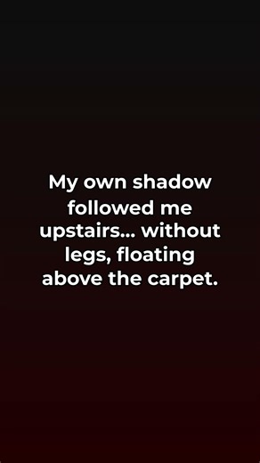 My own shadow followed me upstairs… without legs, floating above the carpet. #scary #horror