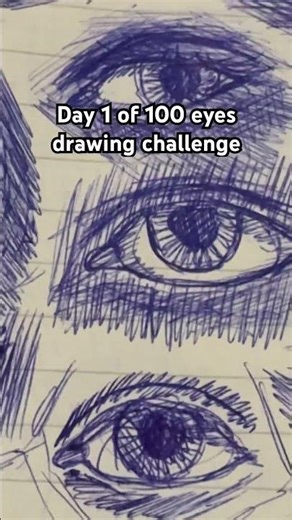 New challenge! Can I draw 100 eyes? Let’s find out #drawing #art