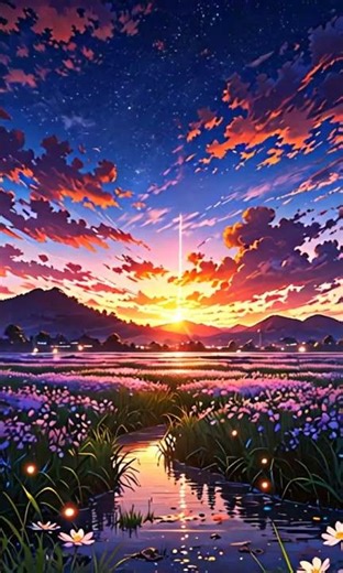 Experience Tranquil Anime Landscapes: 4K Live Wallpaper for Ultimate Relaxation #wallpaper #ai