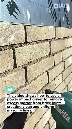 Fast Brick Joint Cleaning with Impact Driver | Efficient Masonry Finishing Technique