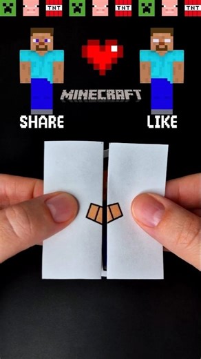Guess the Minecraft Characters💚💙 #feedshorts #art #minecraft #diy #papercraft