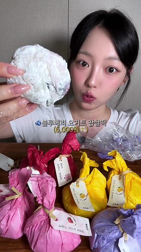 한정선 신메뉴부터 요거트찹쌀떡 종류별 먹방🫐🍓🥭 이것이 “야르“ 인가;; 📍한정선 (44,400원💸) 🫐블루베리 요거트 찹쌀떡 🍓생딸기 요거트 찹쌀떡 🥭망고 요거트 찹쌀떡 🍓생딸기 찹쌀떡 #먹방 #한정선 #eating #mukbang #asmr