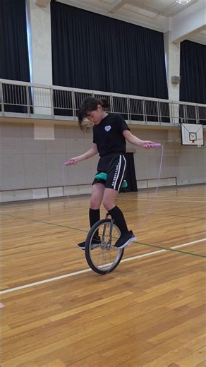 Unicycling double jump rope successful for the first time ~ Hattaso Elementary School Unicycling ...