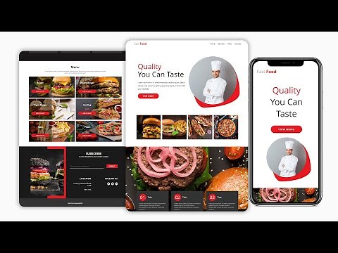 Responsive Fast Food Web Design Using HTML and CSS | A Step-by-Step Tutorial