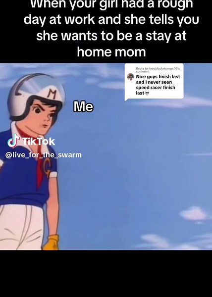 Replying to @iloveblackwomen_19 bro said grt back to work, tf you think this is??? 💀#meme #speedracer #speedraceranime #anime #funny #viral #menace #speed #speedracermeme #speedraceredit #fyp #trending #stayathomemom #relationship #work