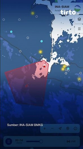 Citra Satelit Tunjukkan Sebaran Abu Vulkanik Anak Krakatau Bergerak Jauhi Indonesia