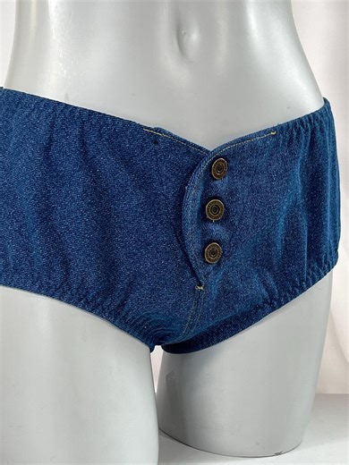 Handmade Retro Denim Hip Hugger Shorts: 1960s Pin-up Style - Etsy