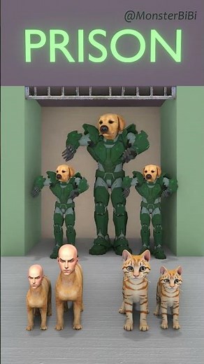 Skibidi Dogs vs Cute Cats. Which animal can save GREENDOG from prison? #shorts #funny #dog #cat