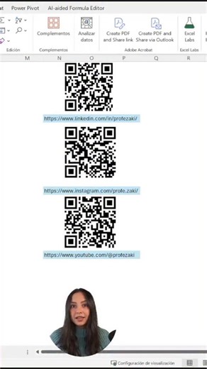 Zaira Hurtado • Excel - Power Bi | ¿Sabías que puedes crear y editar códigos QR directamente en Excel? 😱📲 Sí, sí… ¡sin salir del archivo y sin programas raros! Te muestro... | Instagram