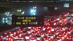 Heavy traffic backup on Interstate 10 near 7th Street