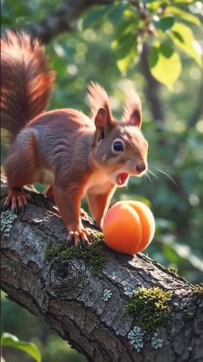 Squirrel's Apricot 🍑🐿 - Apricot Dry fruit's Journey #apricots #squirrel #wildapricot #dryfruits #4k