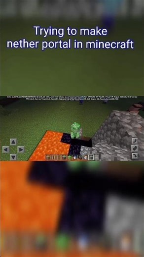 Trying to make nether portal in minecraft 😅 #minecraft #shorts #ytshorts #gaming