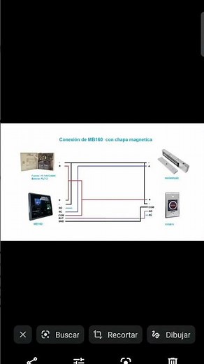 diagrama de conexión Electroimán con botón no touch