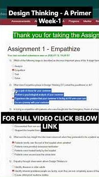 NPTEL Design Thinking – A Primer Week 1 Assignment Answers | noc26-mg51