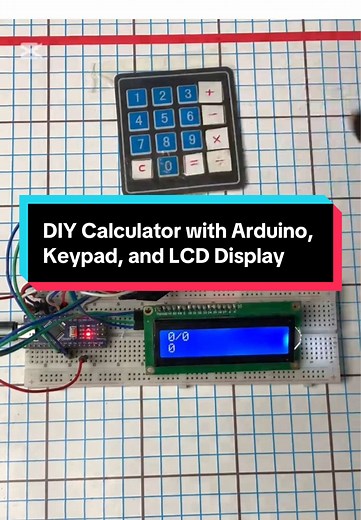 This project creates a simple calculator using an Arduino, a 4x4 keypad, and an LCD display. The user inputs numbers and operations through the keypad, and the Arduino processes the calculations before displaying the result on the LCD screen. It supports basic arithmetic operations like addition, subtraction, multiplication, and division, making it a great learning project for beginners in embedded systems and programming. يهدف هذا المشروع إلى إنشاء آلة حاسبة بسيطة باستخدام أردوينو، ولوحة مفاتيح