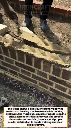 Perfect Bricklaying Technique! #construction #brickwork #masonry