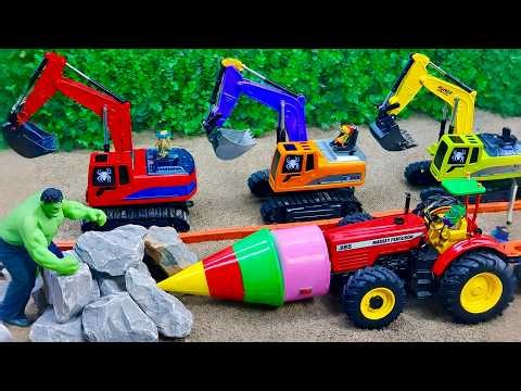 Diy tractor mini Bulldozer to making concrete road | Construction Vehicles, Road Roller #23