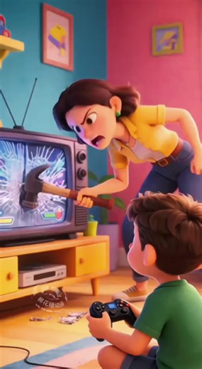 Chinki's Mama Destroys TV: Funny Kids Cartoon
