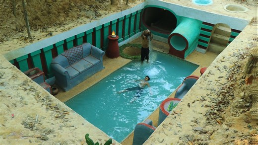 Building a Cave Underground Swimming Pool