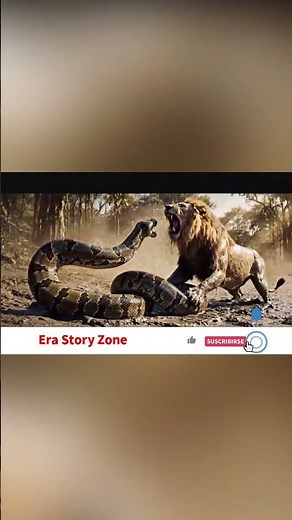 Lion vs Python Deadly Jungle Showdown#LionVsPython#WildlifeBattle#PredatorShowdown#AnimalFight