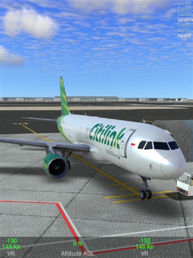 Real Flight Simulator Taxi to gate with follow me car parking with marshall #citilink