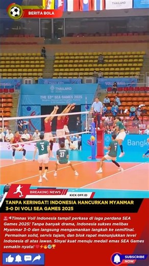 Tanpa Keringat! Indonesia Hancurkan Myanmar 3-0 di Voli SEA Games 2025