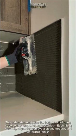 Glass Subway Tile Installation #Construction #Tiling #HomeImprovement