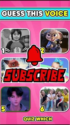 Guess the Voice..! Judy Hopps, Ryan Kaji, Nick Wilde, #quiz #youtube #short