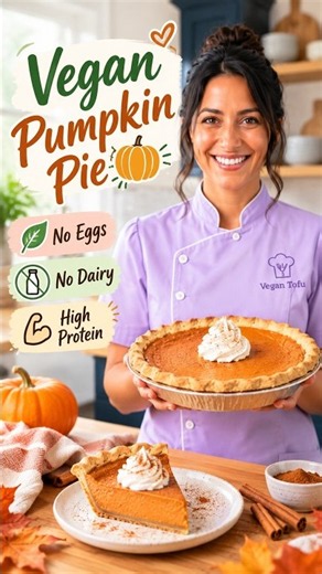Vegan Pumpkin Pie 🎃🥧 | No Eggs, No Dairy! Creamy & Delicious #Shorts #VeganRecipes