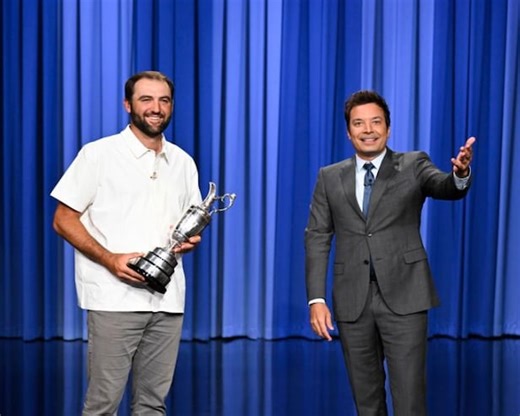 Scottie Scheffler crashes Jimmy Fallon's opening monologue at the 'Tonight Show' with claret jug